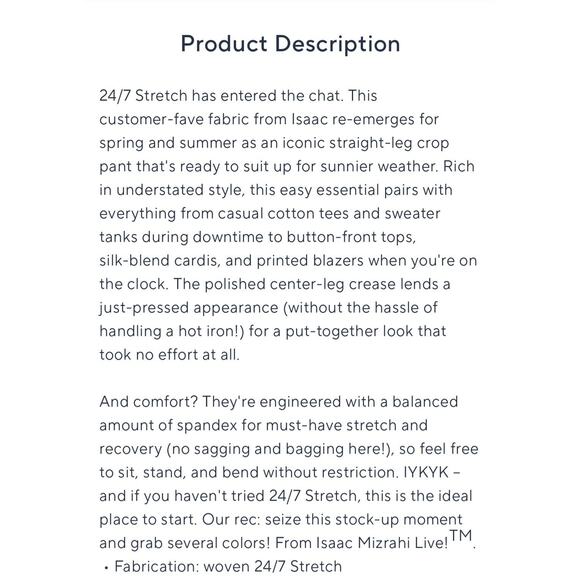 Isaac Mizrahi Size 16 Khaki Stretch Straight Leg Crop Pant A675363 NWOT - Picture 9 of 12